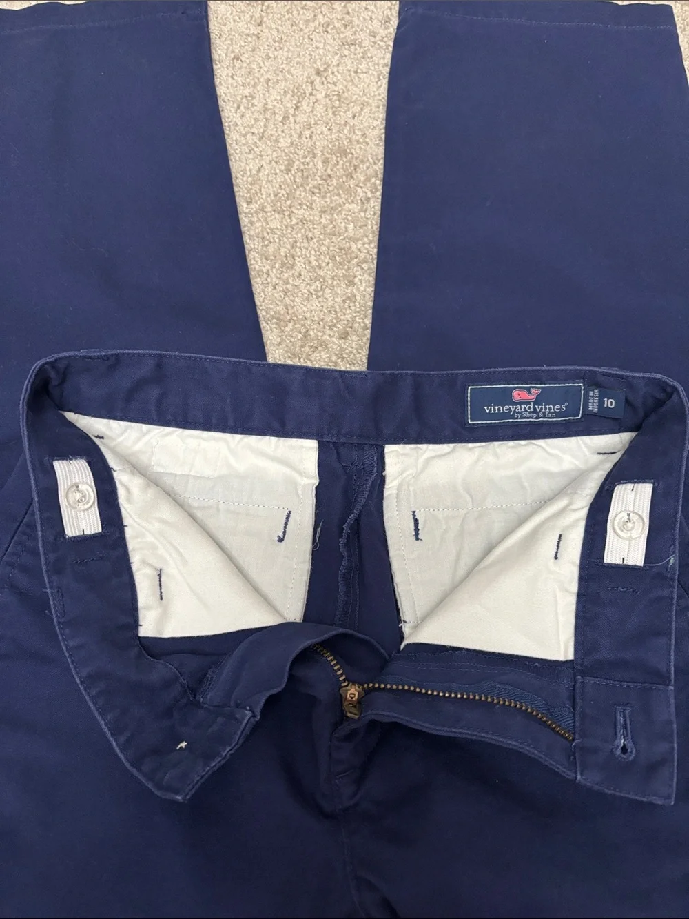 Vineyard Vines Boys Navy Blue Chinos Uniform Pants 10